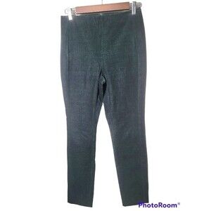 Theory Navalane Casual High-Waist Velvet Stretch ankle Pants in Emerald Green